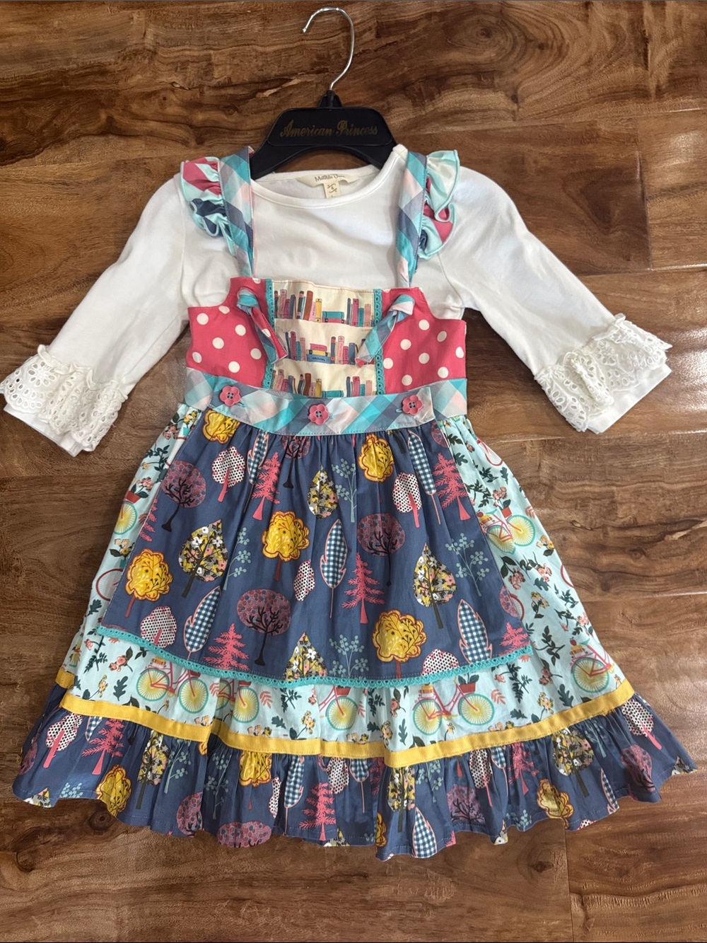 Matilda Jane apron dress and MJ under shirt both size 4